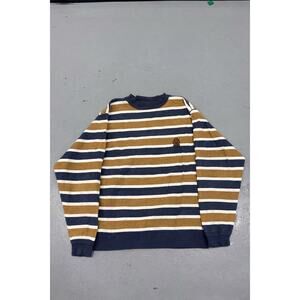 Vintage Structure Activewear Striped Crewneck Sweatshirt Size Large Y2K